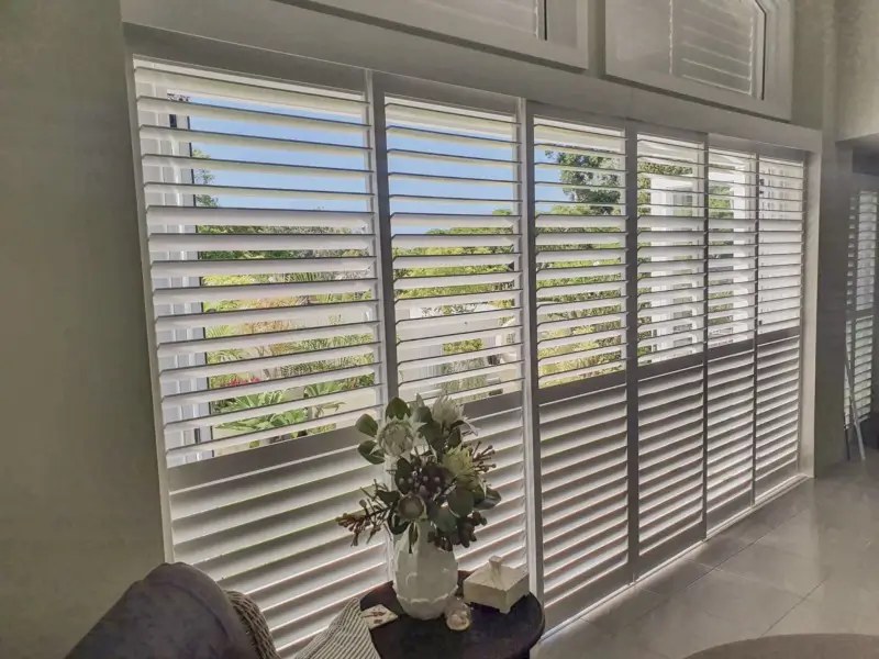 Shutters and blinds in a hospitality venue