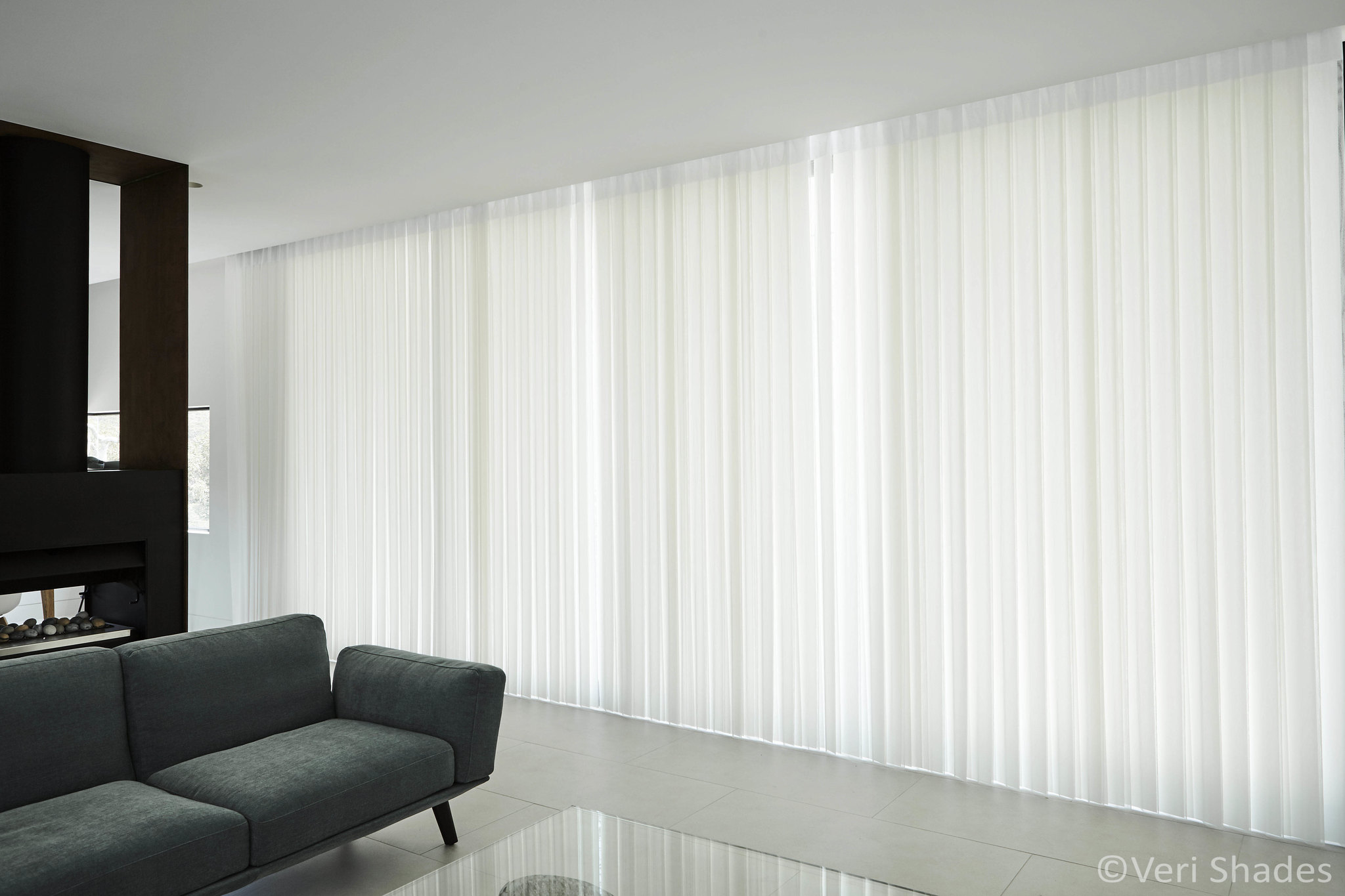 Veri Shades soft fabric vanes in a commercial interior
